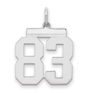 Sterling Silver, Athletic Collection Medium Polished Number 83 Pendant